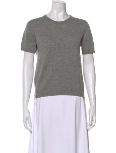 Pre-owned Neiman Marcus Cashmere Crew Neck Sweater In Gray