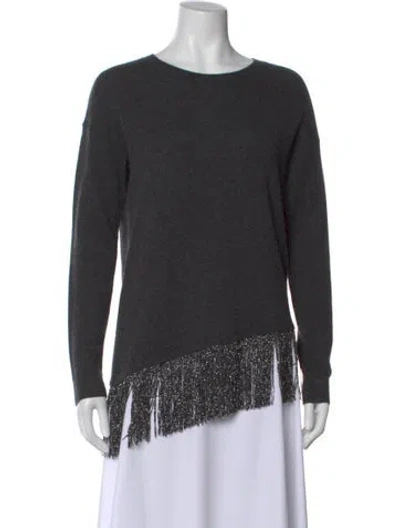 Pre-owned Neiman Marcus Cashmere Crew Neck Sweater In Gray