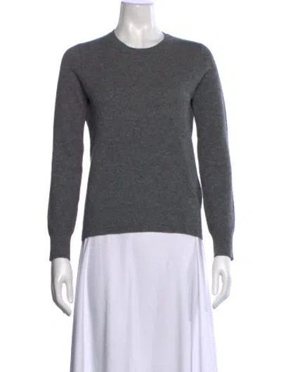 Pre-owned Neiman Marcus Cashmere Crew Neck Sweater In Gray