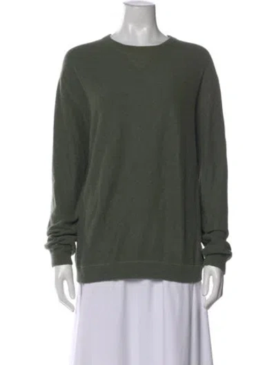 Pre-owned Neiman Marcus Cashmere Crew Neck Sweater In Green
