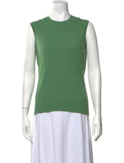 Pre-owned Neiman Marcus Cashmere Crew Neck Sweater In Green