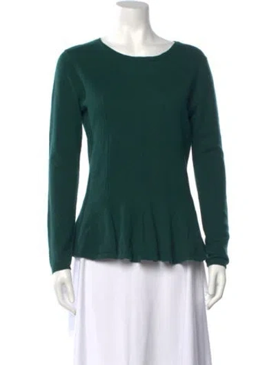 Pre-owned Neiman Marcus Cashmere Crew Neck Sweater In Green