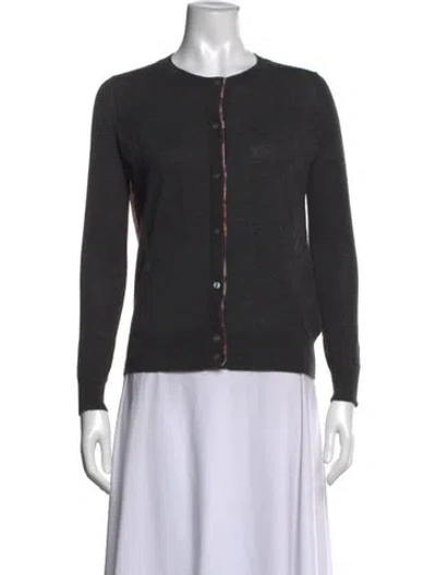 Pre-owned Neiman Marcus Cashmere Crew Neck Sweater In Grey