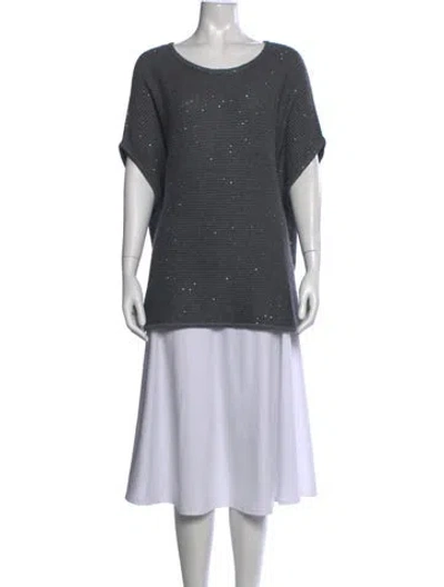 Pre-owned Neiman Marcus Cashmere Crew Neck Sweater In Grey