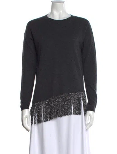 Pre-owned Neiman Marcus Cashmere Crew Neck Sweater In Grey