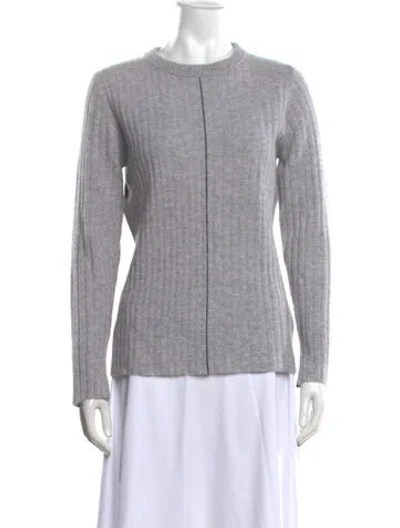 Pre-owned Neiman Marcus Cashmere Crew Neck Sweater In Grey