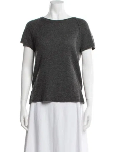 Pre-owned Neiman Marcus Cashmere Crew Neck Sweater In Grey