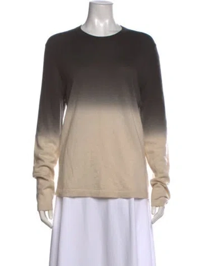 Pre-owned Neiman Marcus Cashmere Crew Neck Sweater In Neutral
