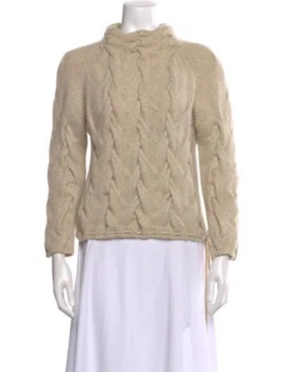 Pre-owned Neiman Marcus Cashmere Crew Neck Sweater In Neutral