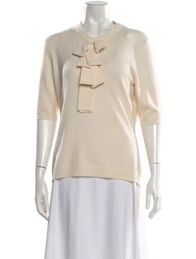 Pre-owned Neiman Marcus Cashmere Crew Neck Sweater In Neutral