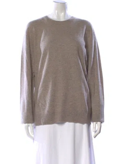 Pre-owned Neiman Marcus Cashmere Crew Neck Sweater In Neutral