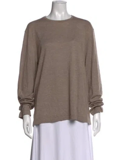Pre-owned Neiman Marcus Cashmere Crew Neck Sweater In Neutral