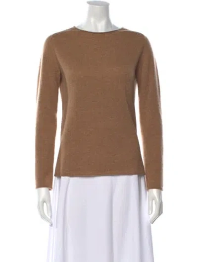 Pre-owned Neiman Marcus Cashmere Crew Neck Sweater In Neutrals