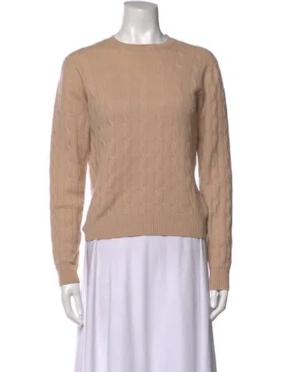 Pre-owned Neiman Marcus Cashmere Crew Neck Sweater In Neutrals