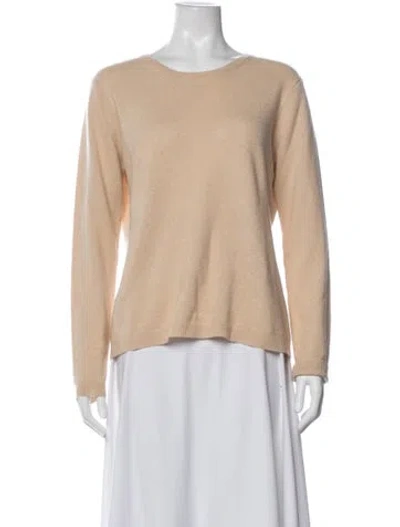 Pre-owned Neiman Marcus Cashmere Crew Neck Sweater In Neutrals