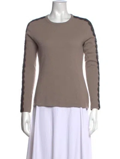 Pre-owned Neiman Marcus Cashmere Crew Neck Sweater In Neutrals