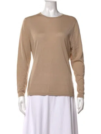 Pre-owned Neiman Marcus Cashmere Crew Neck Sweater In Neutrals