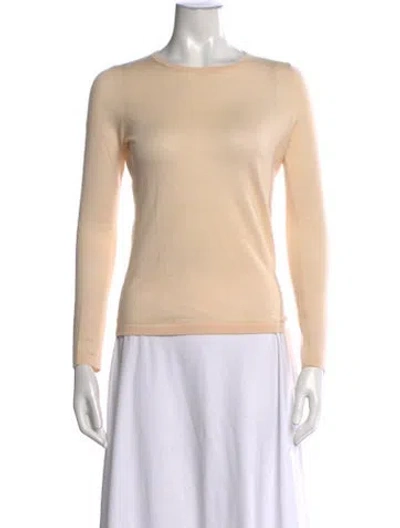 Pre-owned Neiman Marcus Cashmere Crew Neck Sweater In Neutrals