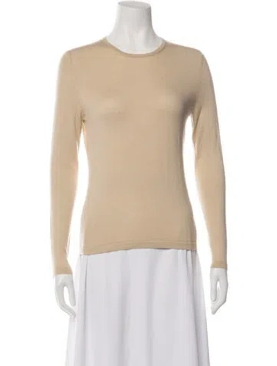 Pre-owned Neiman Marcus Cashmere Crew Neck Sweater In Neutrals