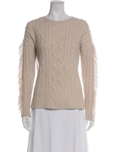 Pre-owned Neiman Marcus Cashmere Crew Neck Sweater In Neutrals