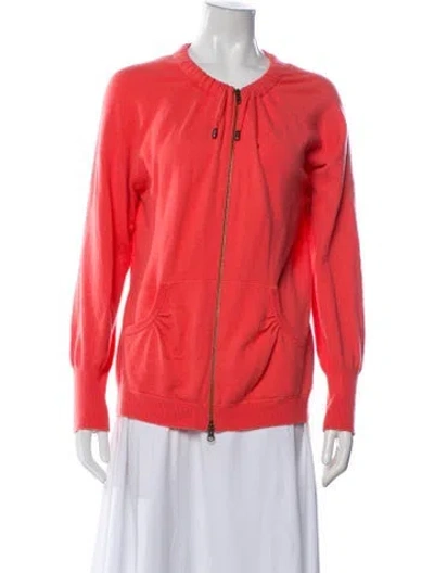 Pre-owned Neiman Marcus Cashmere Crew Neck Sweater In Orange