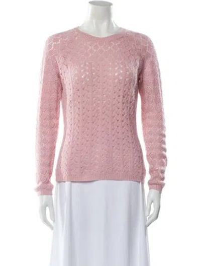 Pre-owned Neiman Marcus Cashmere Crew Neck Sweater In Pink
