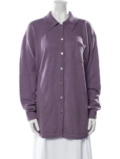 Pre-owned Neiman Marcus Cashmere Crew Neck Sweater In Purple