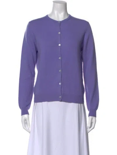 Pre-owned Neiman Marcus Cashmere Crew Neck Sweater In Purple