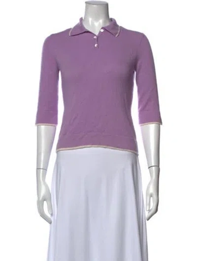 Pre-owned Neiman Marcus Cashmere Crew Neck Sweater In Purple
