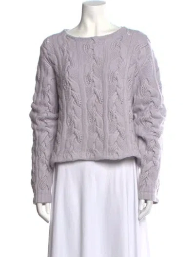 Pre-owned Neiman Marcus Cashmere Crew Neck Sweater In Purple