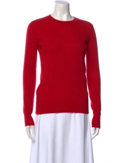 Pre-owned Neiman Marcus Cashmere Crew Neck Sweater In Red