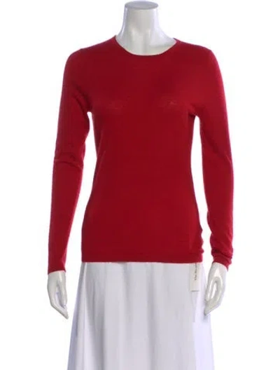 Pre-owned Neiman Marcus Cashmere Crew Neck Sweater In Red