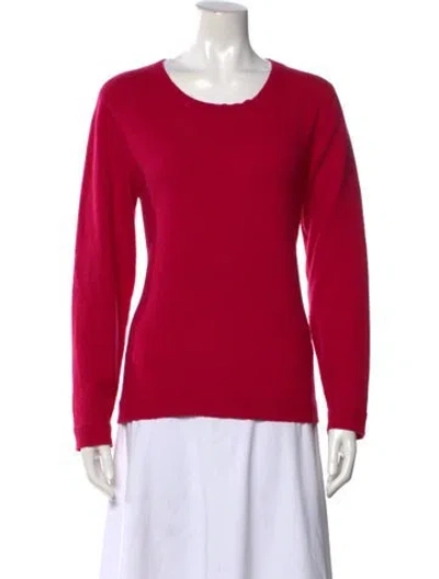 Pre-owned Neiman Marcus Cashmere Crew Neck Sweater In Red