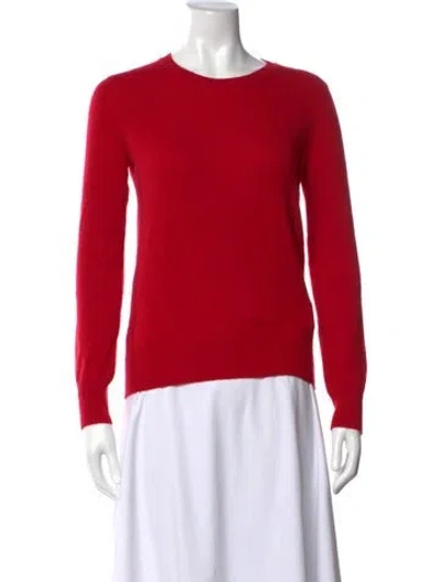 Pre-owned Neiman Marcus Cashmere Crew Neck Sweater In Red