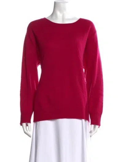 Pre-owned Neiman Marcus Cashmere Crew Neck Sweater In Red