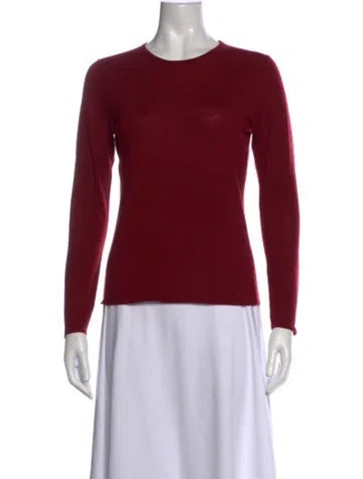 Pre-owned Neiman Marcus Cashmere Crew Neck Sweater In Red