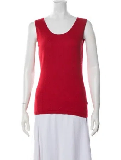 Pre-owned Neiman Marcus Cashmere Crew Neck Sweater In Red
