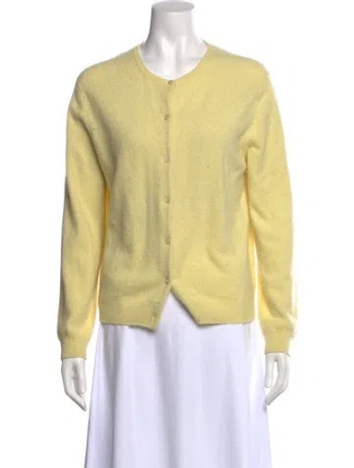 Pre-owned Neiman Marcus Cashmere Crew Neck Sweater In Yellow