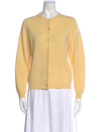Pre-owned Neiman Marcus Cashmere Crew Neck Sweater In Yellow