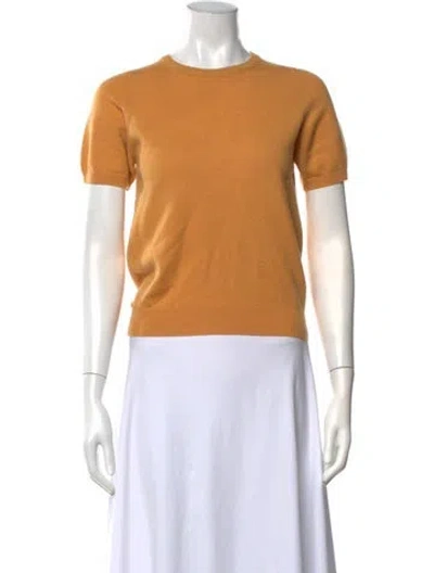 Pre-owned Neiman Marcus Cashmere Crew Neck Sweater In Yellow