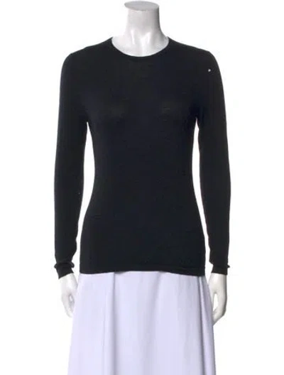 Pre-owned Neiman Marcus Cashmere Crew Neck Top In Black