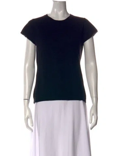 Pre-owned Neiman Marcus Cashmere Crew Neck Top In Black