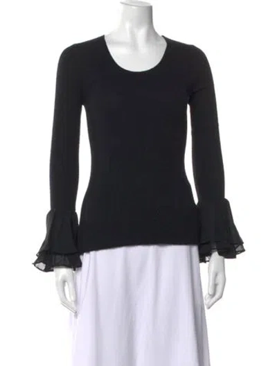 Pre-owned Neiman Marcus Cashmere Crew Neck Top In Black