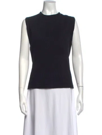 Pre-owned Neiman Marcus Cashmere Crew Neck Top In Black