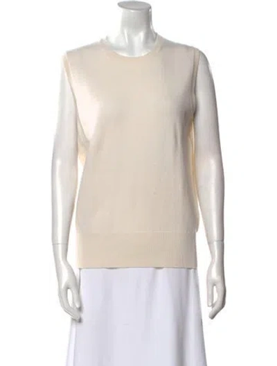 Pre-owned Neiman Marcus Cashmere Crew Neck Top In Neutral