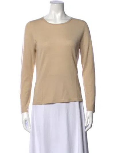 Pre-owned Neiman Marcus Cashmere Crew Neck Top In Neutrals