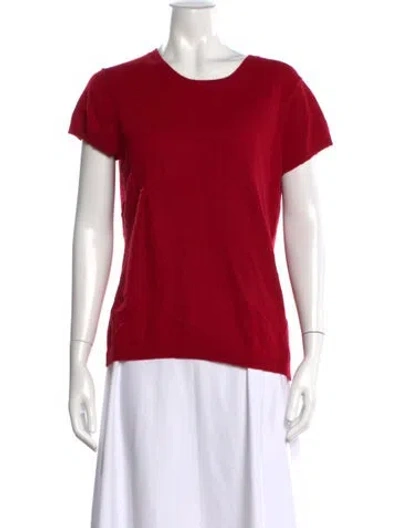 Pre-owned Neiman Marcus Cashmere Crew Neck Top In Red