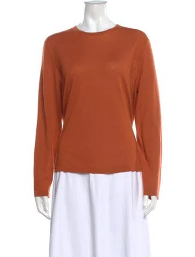 Pre-owned Neiman Marcus Cashmere Crew Neck Top W/ Tags In Orange