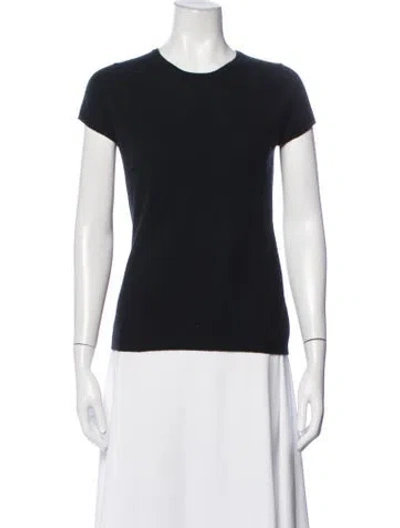 Pre-owned Neiman Marcus Cashmere Crew Neck T-shirt In Black