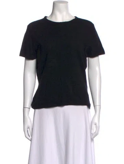 Pre-owned Neiman Marcus Cashmere Crew Neck T-shirt In Black